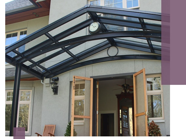 Изготовление и монтаж навесов и козырьков в Мценске