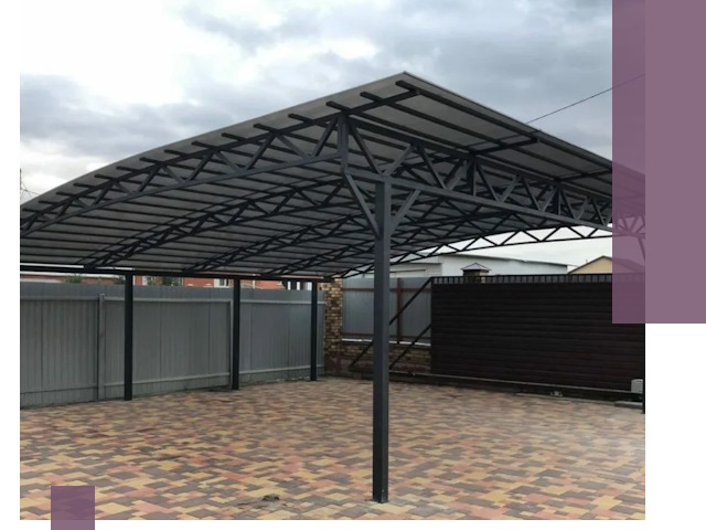 Недорогие навесы под ключ в Мценске — изготовление и монтаж