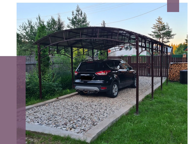 Навесы для автомобиля в Мценске от 13013 руб.  | ПРОЛЁТ-Мцн