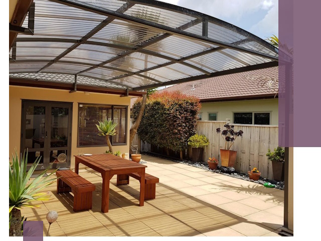 Навесы во двор под ключ в Мценске — изготовление и монтаж