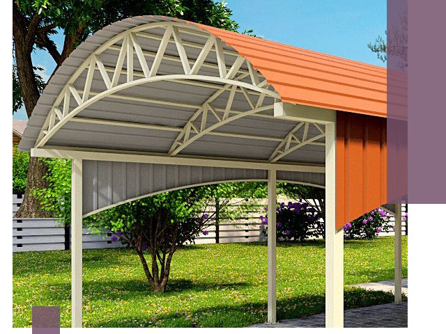 Навесы из профнастила под ключ в Мценске — установка и монтаж