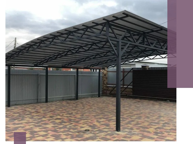 Металлические навесы под ключ в Мценске — изготовление и монтаж