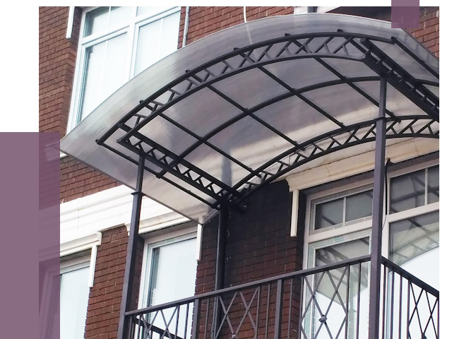 Козырьки над балконом в Мценске от 8557 руб.  | ПРОЛЁТ-Мцн