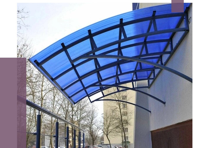 Козырьки из поликарбоната в Мценске от 4253 руб. под ключ | ПРОЛЁТ-Мцн