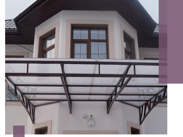 Козырьки из поликарбоната под ключ в Мценске