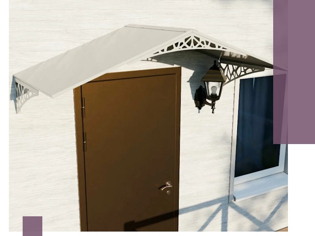 Металлические козырьки на входы и террасы в Мценске