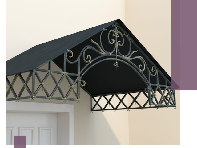 Двускатные металлические козырьки под ключ в Мценске