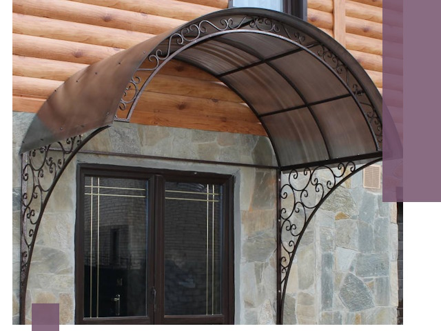 Арочные козырьки под ключ в Мценске: изготовление и монтаж